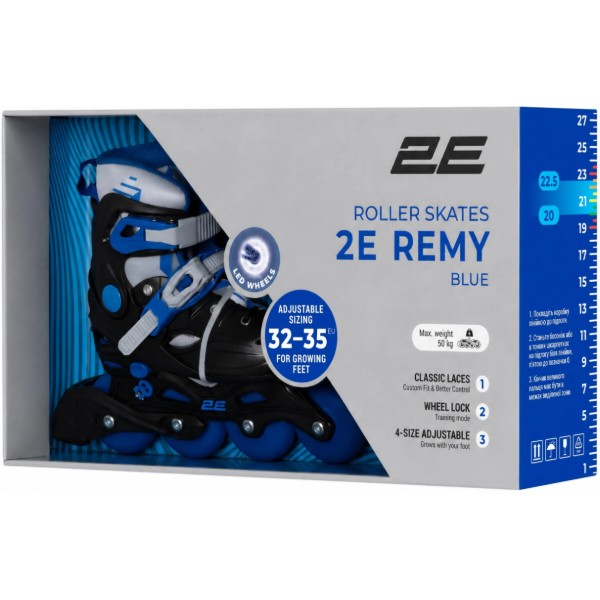 Фото - Ролики 2Е Remy размер 32-35 Синий (LSW-HP32-BLUE)